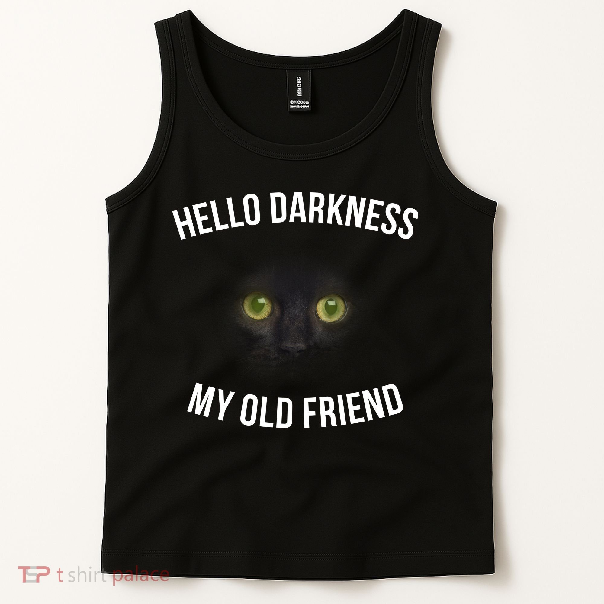 Hello Darkness My Old Friend Scary Cat Tank Top