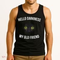 Hello Darkness My Old Friend Scary Cat Tank Top thumb 3