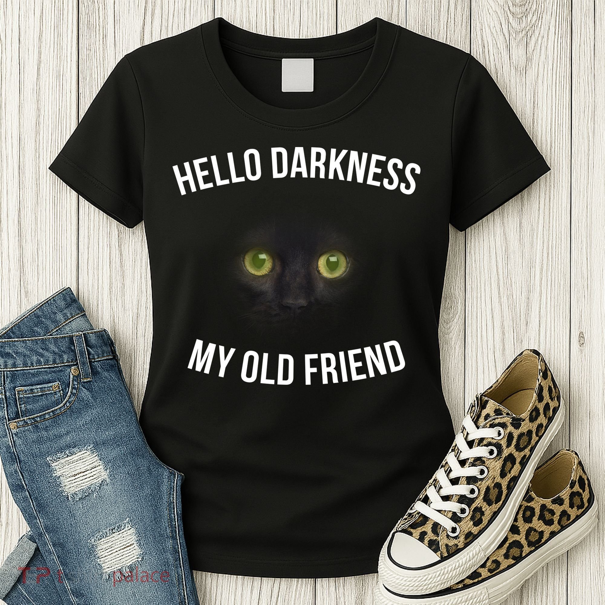 Hello Darkness My Old Friend Scary Cat Women's T-Shirt