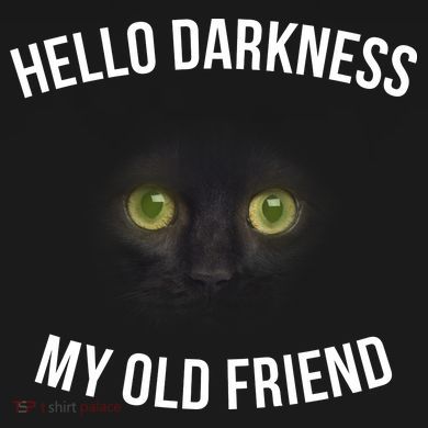 Hello Darkness My Old Friend Scary Cat Women's V-Neck T-Shirt
