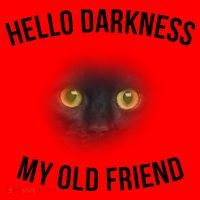 Hello Darkness My Old Friend Scary Cat Santa Hat thumb 1
