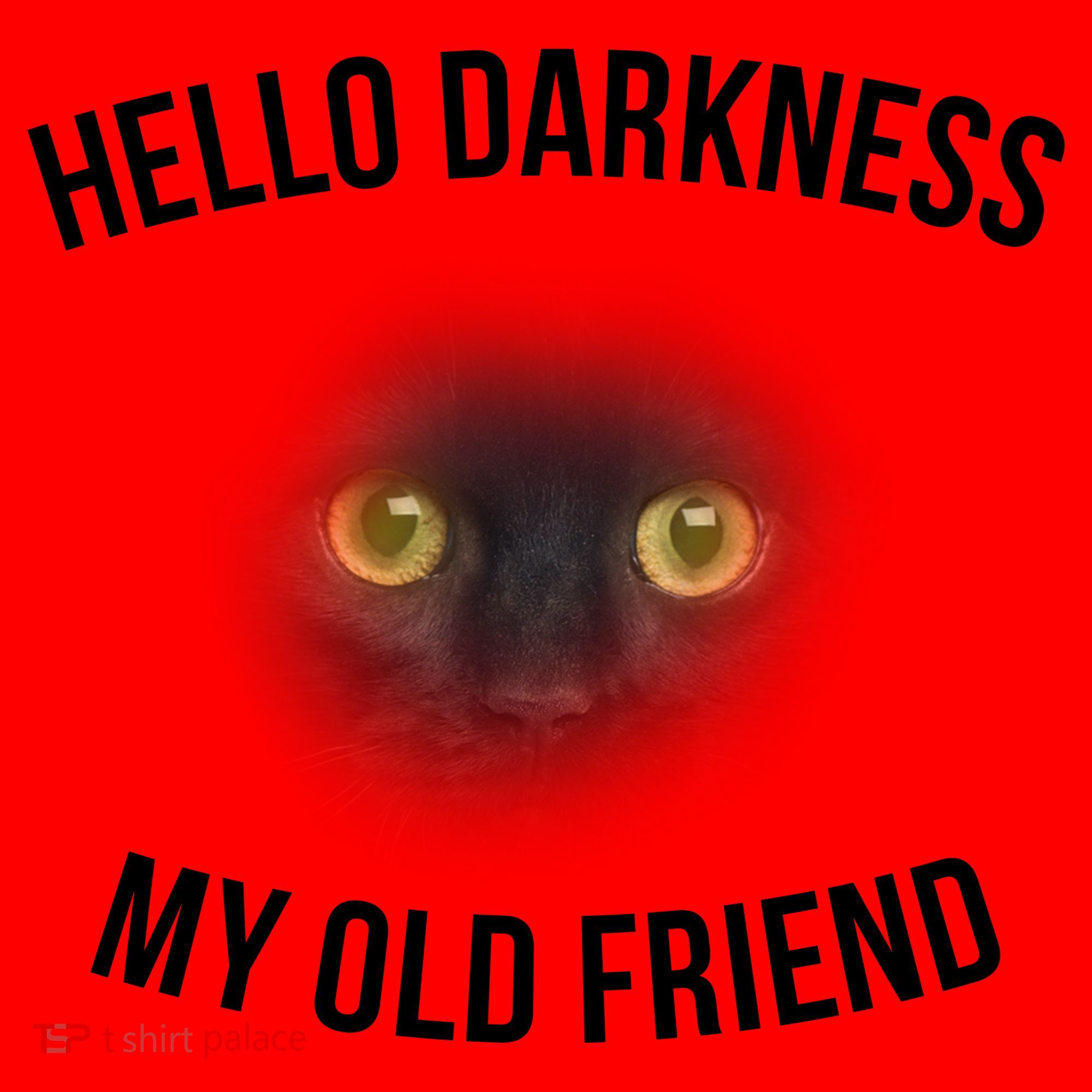 Hello Darkness My Old Friend Scary Cat Santa Hat