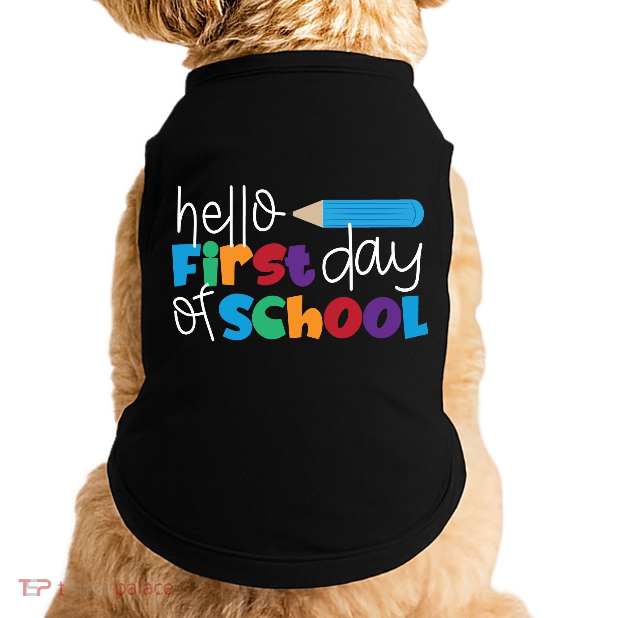 Hello First Day of School Cute Pencil Doggie Tank