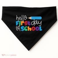 Hello First Day of School Cute Pencil USA-Made Doggie Bandana thumb 0