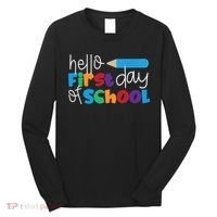 Hello First Day of School Cute Pencil Long Sleeve Shirt thumb 0
