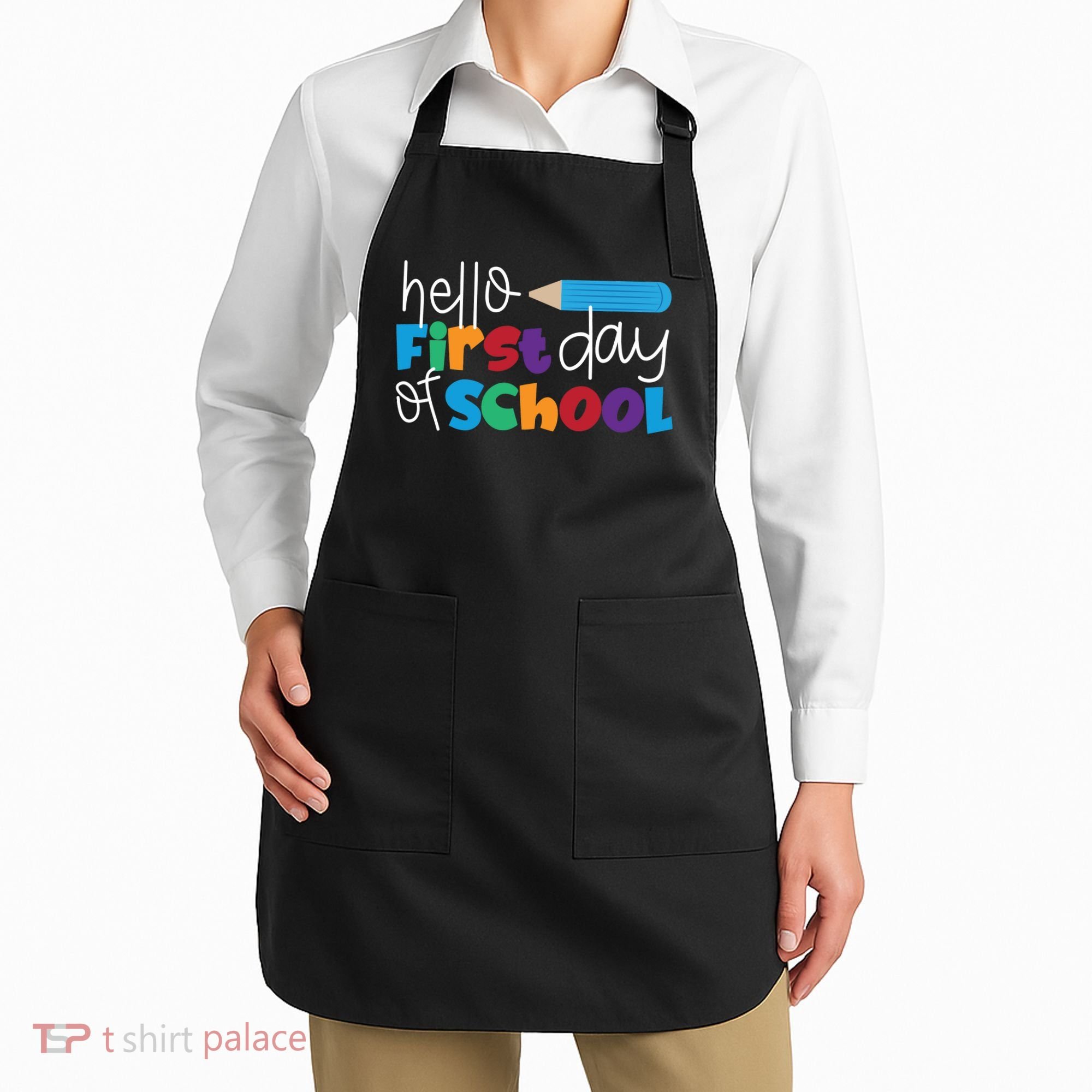 Hello First Day of School Cute Pencil Apron
