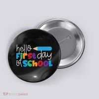 Hello First Day of School Cute Pencil Button thumb 0