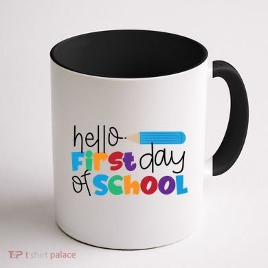 Hello First Day of School Cute Pencil Coffee Mug back