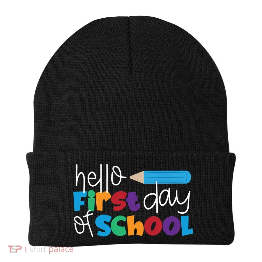 Hello First Day of School Cute Pencil Beanie