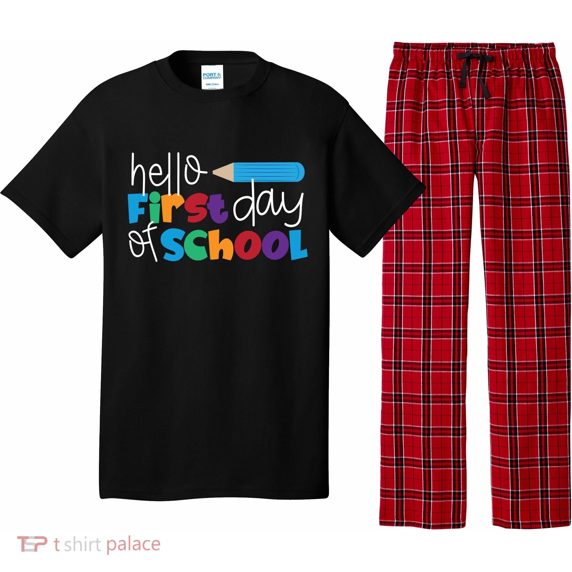 Hello First Day of School Cute Pencil Pajama Set