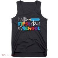Hello First Day of School Cute Pencil Tank Top thumb 0