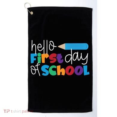 Hello First Day of School Cute Pencil Golf Towel