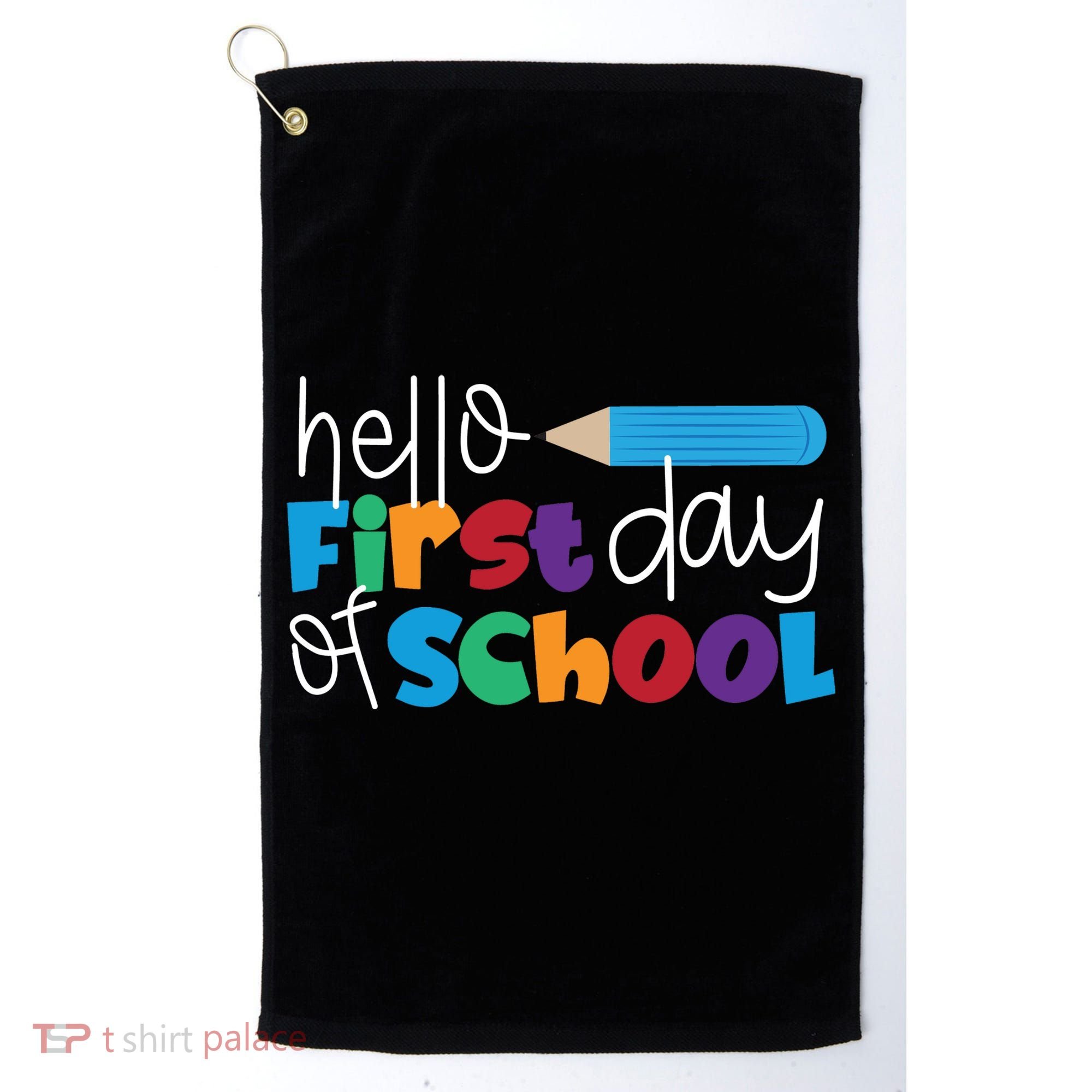 Hello First Day of School Cute Pencil Golf Towel