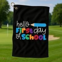 Hello First Day of School Cute Pencil Golf Towel thumb 1