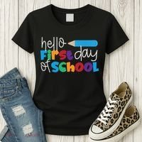 Hello First Day of School Cute Pencil Women's T-Shirt thumb 3