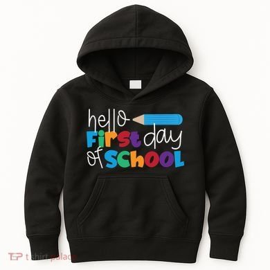 Hello First Day of School Cute Pencil Kids Hoodie
