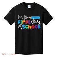 Hello First Day of School Cute Pencil Kids T-Shirt thumb 0