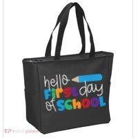 Hello First Day of School Cute Pencil Tote Bag thumb 2