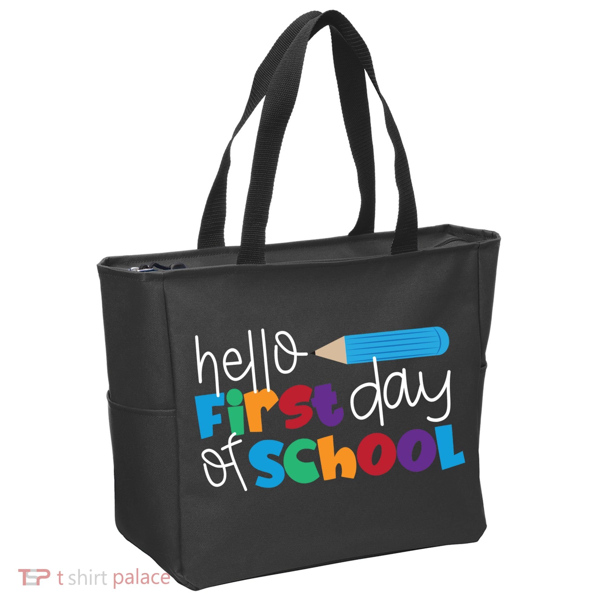Hello First Day of School Cute Pencil Tote Bag