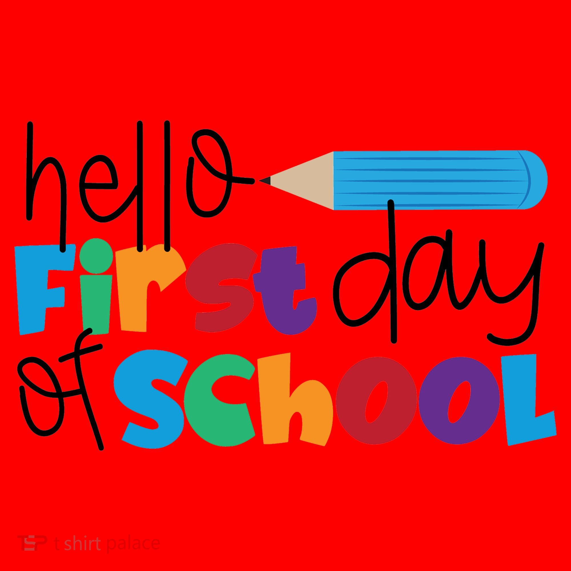 Hello First Day of School Cute Pencil Santa Hat