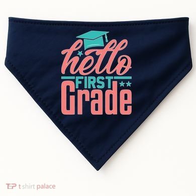 Hello First Grade USA-Made Doggie Bandana