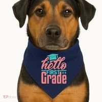 Hello First Grade USA-Made Doggie Bandana thumb 1