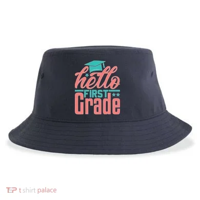 Hello First Grade Sustainable Bucket Hat