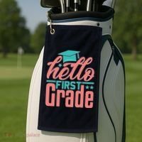 Hello First Grade Golf Towel thumb 2