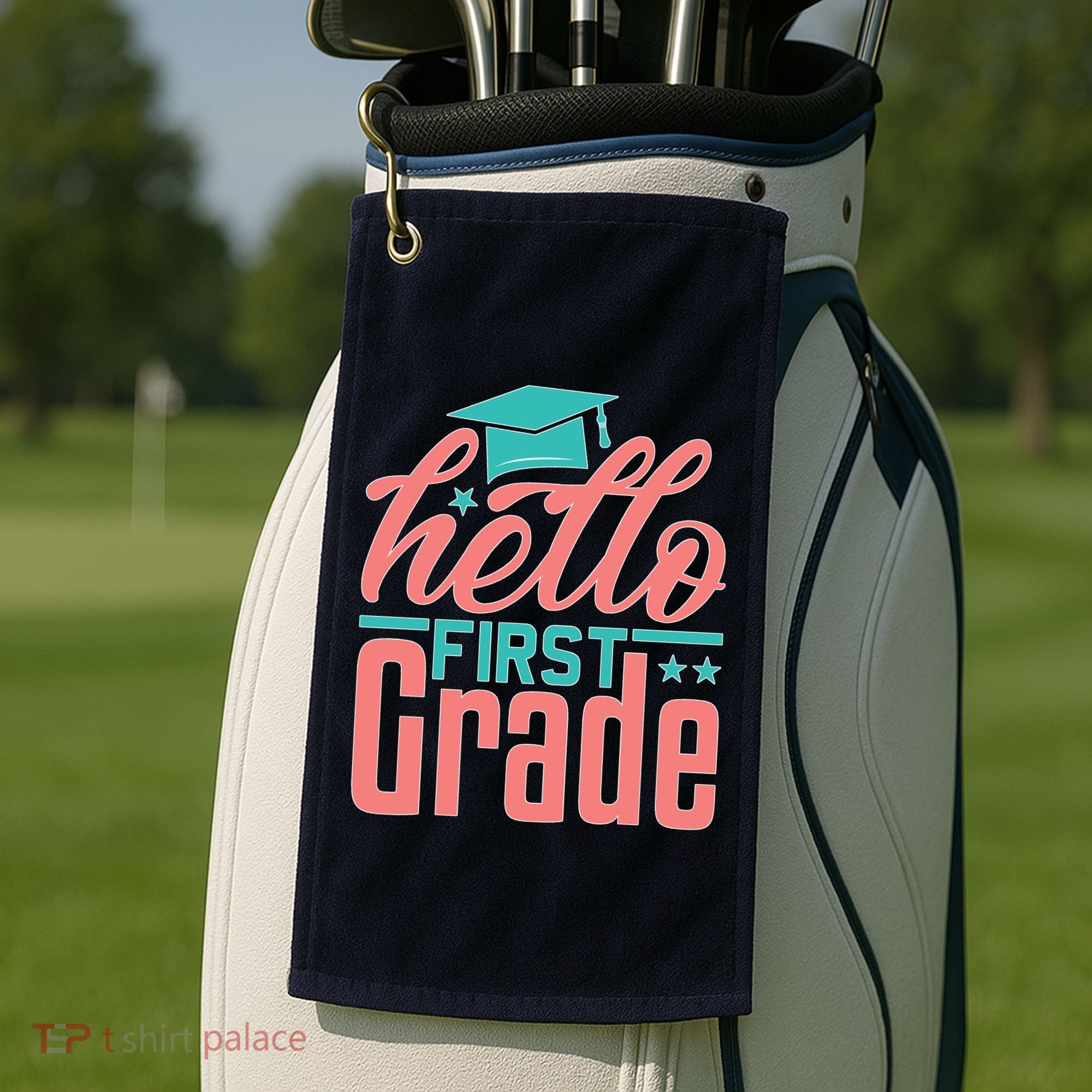 Hello First Grade Golf Towel