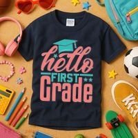 Hello First Grade Kids T-Shirt thumb 3