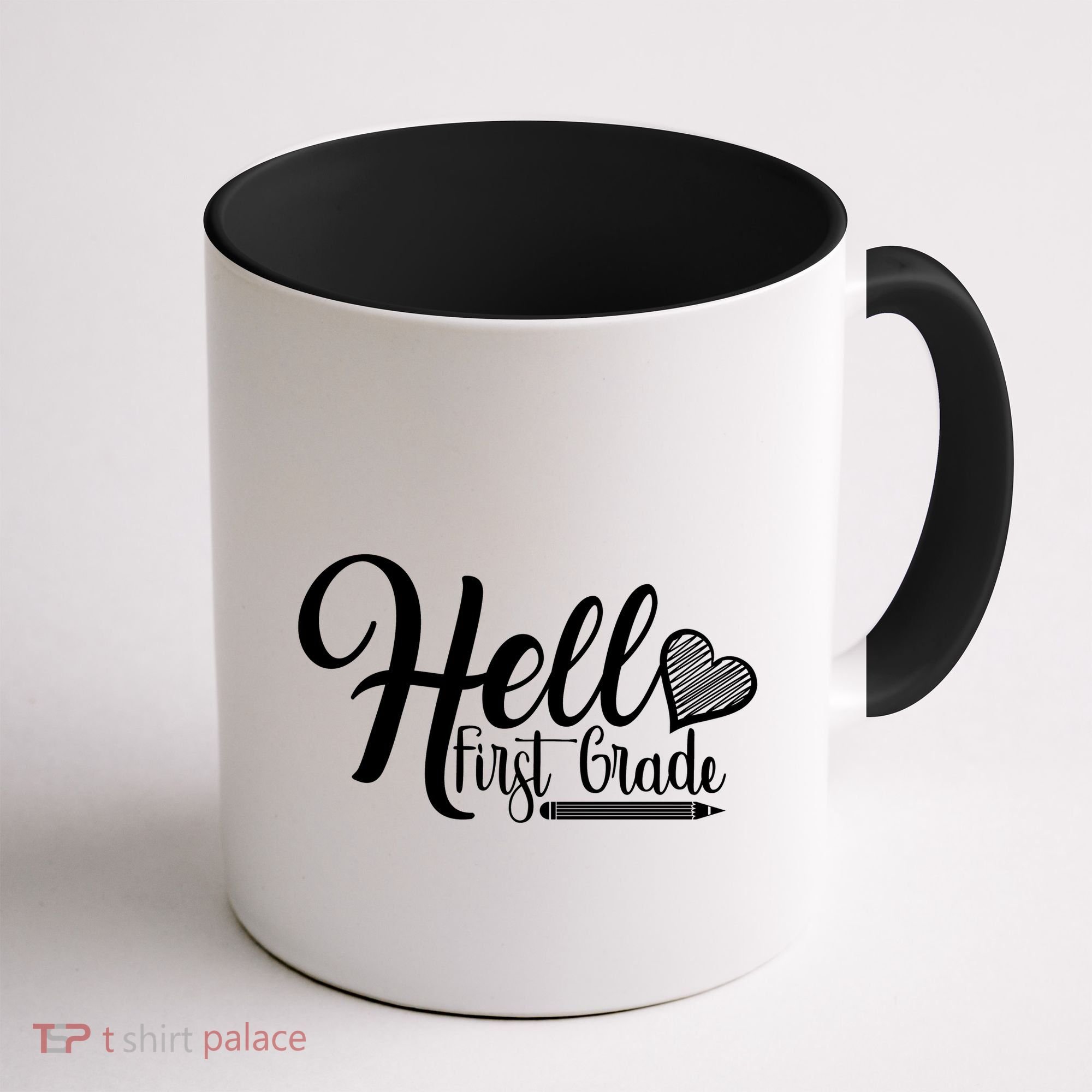 Hello First Grade Pencil Heart Coffee Mug