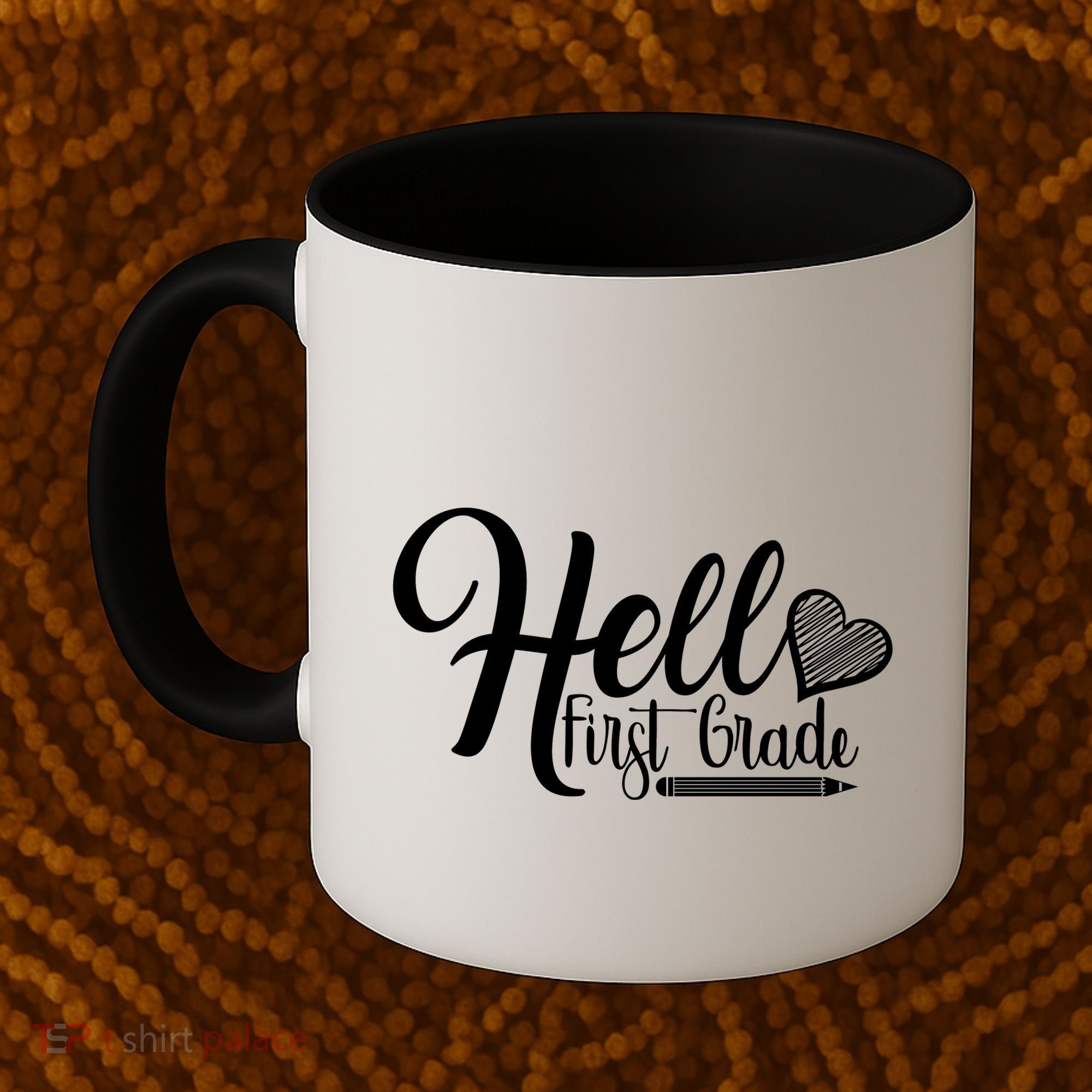 Hello First Grade Pencil Heart Coffee Mug