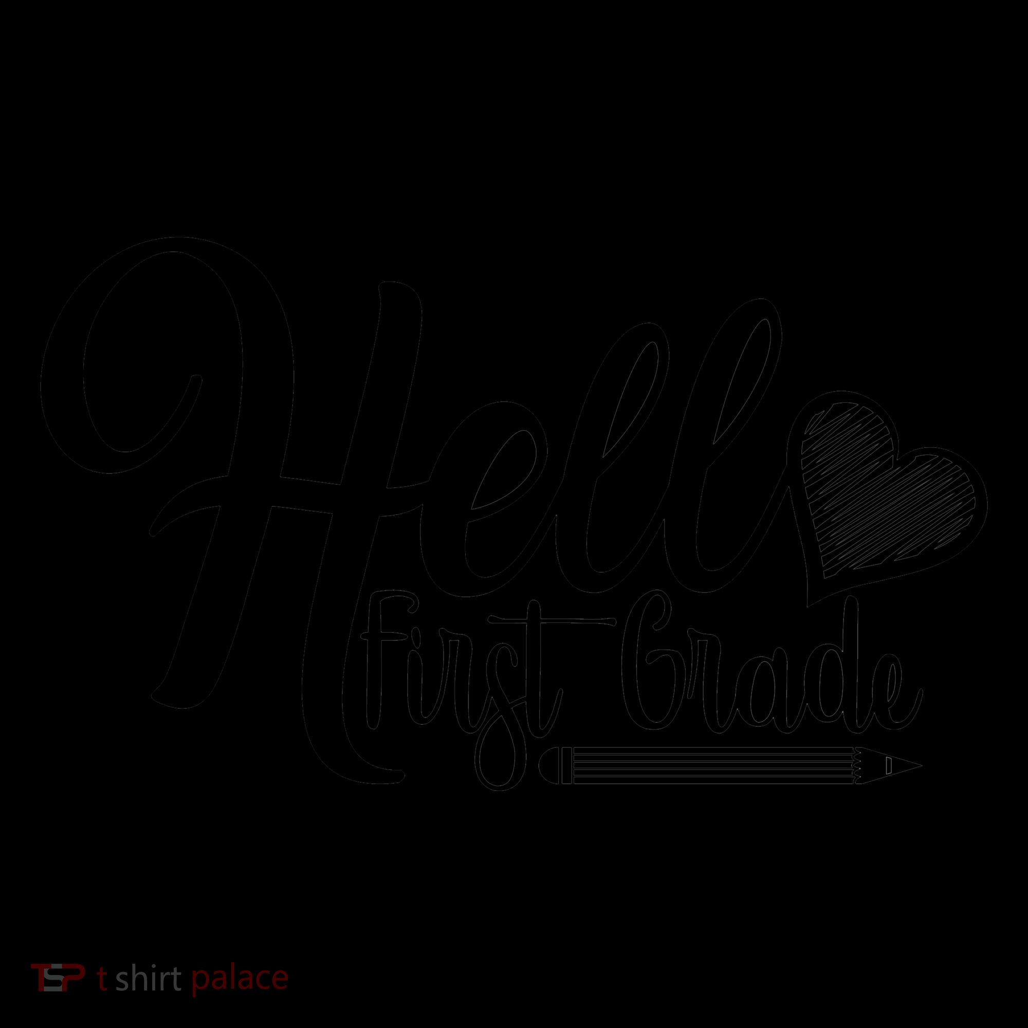 Hello First Grade Pencil Heart Coffee Mug