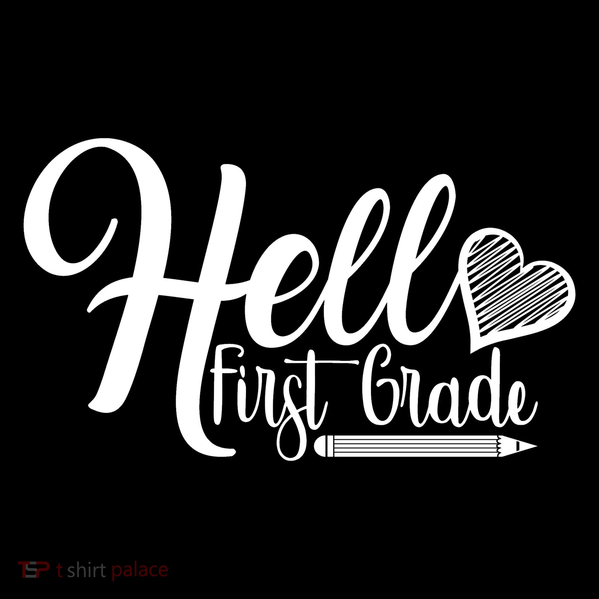Hello First Grade Pencil Heart Women's Hoodie