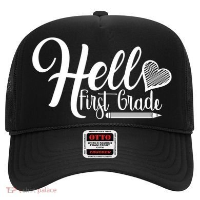 Hello First Grade Pencil Heart Hat