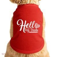 Hello First Grade Pencil Heart Doggie Tank thumb 0