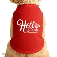 Hello First Grade Pencil Heart Doggie Tank thumb 0
