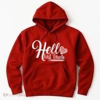Hello First Grade Pencil Heart Hoodie thumb 0