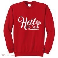Hello First Grade Pencil Heart Sweatshirt thumb 0