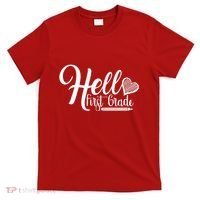 Hello First Grade Pencil Heart T-Shirt thumb 0