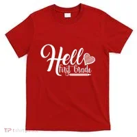 Hello First Grade Pencil Heart T-Shirt thumb 0
