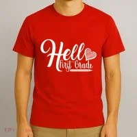Hello First Grade Pencil Heart T-Shirt thumb 3