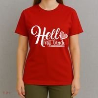Hello First Grade Pencil Heart T-Shirt thumb 4