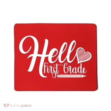 Hello First Grade Pencil Heart Mousepad