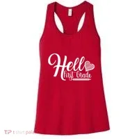 Hello First Grade Pencil Heart Women's Tank Top thumb 0