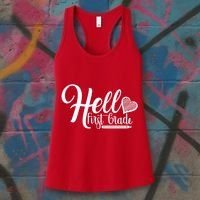 Hello First Grade Pencil Heart Women's Tank Top thumb 3