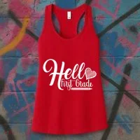 Hello First Grade Pencil Heart Women's Tank Top thumb 3