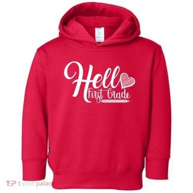 Hello First Grade Pencil Heart Toddler Hoodie