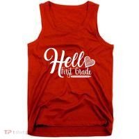 Hello First Grade Pencil Heart Tank Top thumb 0