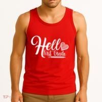 Hello First Grade Pencil Heart Tank Top thumb 3